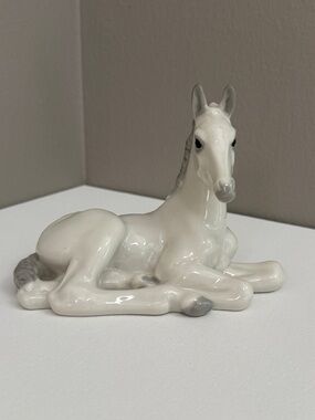 Lomonosov Reclining Foal Fine Bone China Figure marked USSR